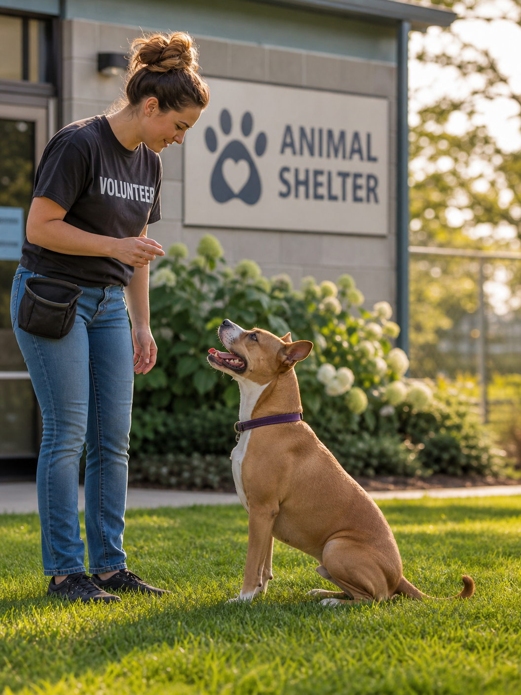 Shelter dog enrichment session